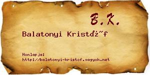 Balatonyi Kristóf névjegykártya